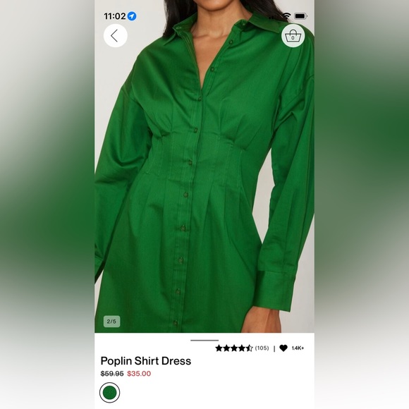 Poplin Shirt Dress (NWT) - Picture 2 of 7